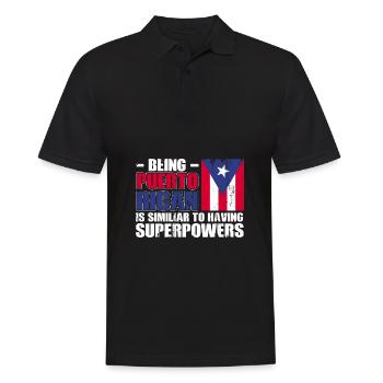 Puerto Rico Flagge | Puerto Ricaner Geschenkideen - Männer Poloshirt - Schwarz - Vorne - Kai (181cm)