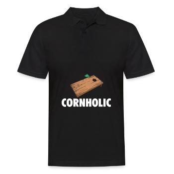 Cornhole Sprüche | Cornhole Spieler Geschenke - Männer Poloshirt - Schwarz - Vorne - Kai (181cm)