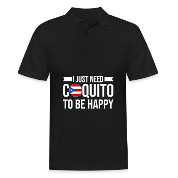 Puerto Rico Flagge | Puerto Ricaner Geschenkideen - Männer Poloshirt - Schwarz - Vorne - Kai (181cm)