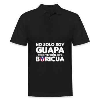 Puerto Rico Flagge | Puerto Ricaner Geschenkideen - Männer Poloshirt - Schwarz - Vorne - Kai (181cm)