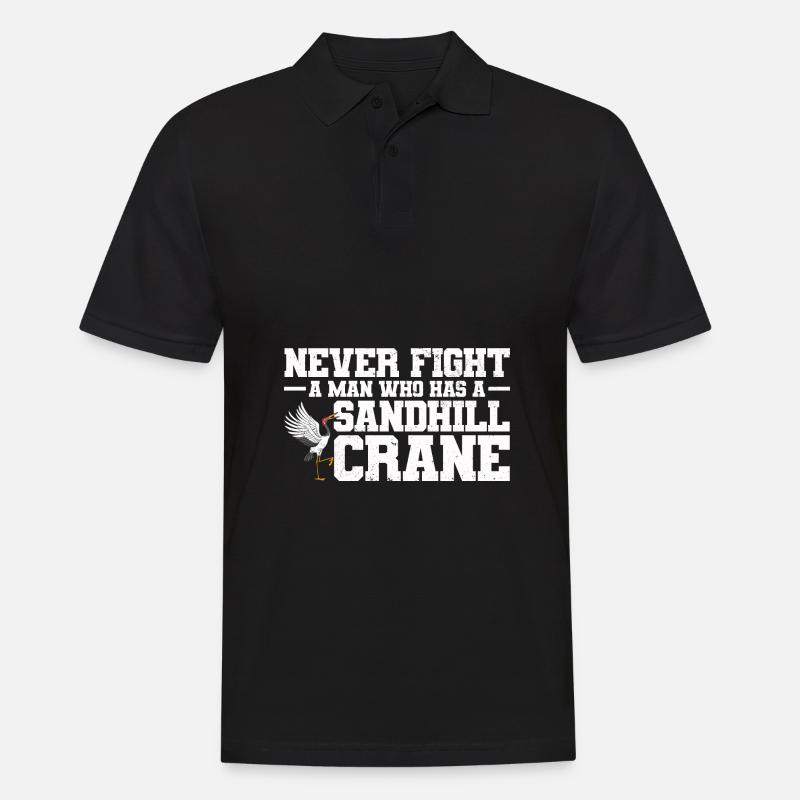 Kranich - Männer Poloshirt - Schwarz
