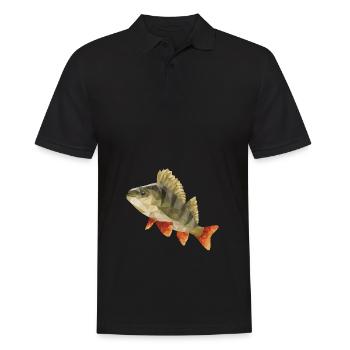 Barsch Angeln Polygon - Männer Poloshirt - Schwarz - Vorne - Kai (181cm)