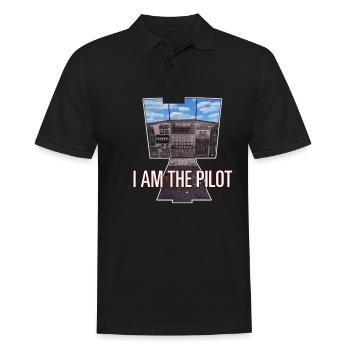 JE SUIS LE PILOTE, Jeu en 3D, Cockpit Sky - Cadeau - Polo Homme - noir - Devant - Kai (181cm)