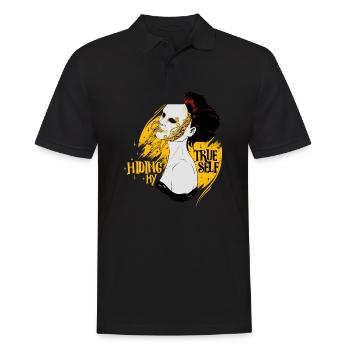Verstecke das wahre ich - Maskiert - Männer Poloshirt - Schwarz - Vorne - Kai (181cm)
