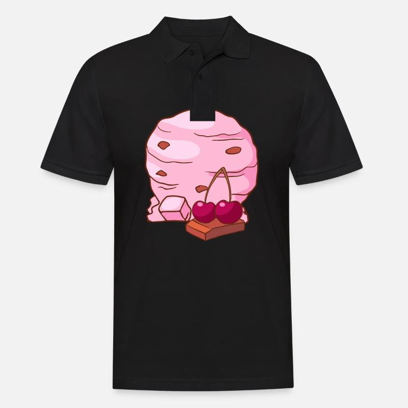 Kirsch Eis Speiseeis Eiskrem Eiscreme Kugeleis - Männer Poloshirt - Schwarz