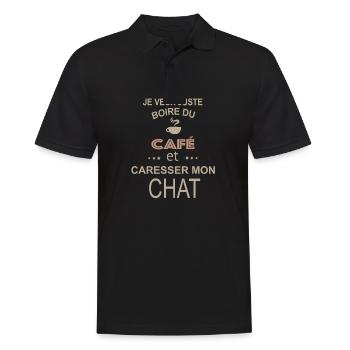 Humour chat - Polo Homme - noir - Devant - Kai (181cm)