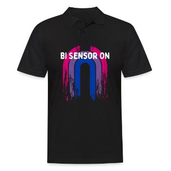 Bi Sensor On Bisexual Funny Bi Pride Humor LGBTQ - Männer Poloshirt - Schwarz - Vorne - Kai (181cm)