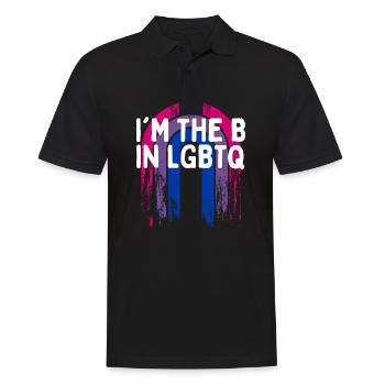 Je suis le B dans LGBTQ Bisexual Pride Bi LGBT - Polo Homme - noir - Devant - Kai (181cm)