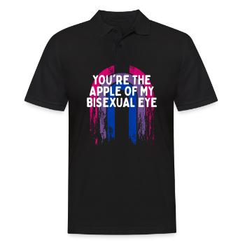The Apple of my Bisexual Eye Bi Couples Bi Pride - Men's Polo Shirt - black - Front - Kai (181cm)