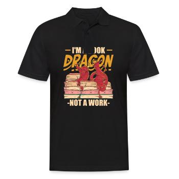 I'm A Book Dragon Not At Work Bookreading Reader - Men's Polo Shirt - black - Front - Kai (181cm)