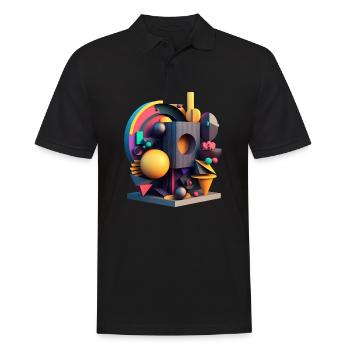 .3D - Men's Polo Shirt - black - Front - Kai (181cm)