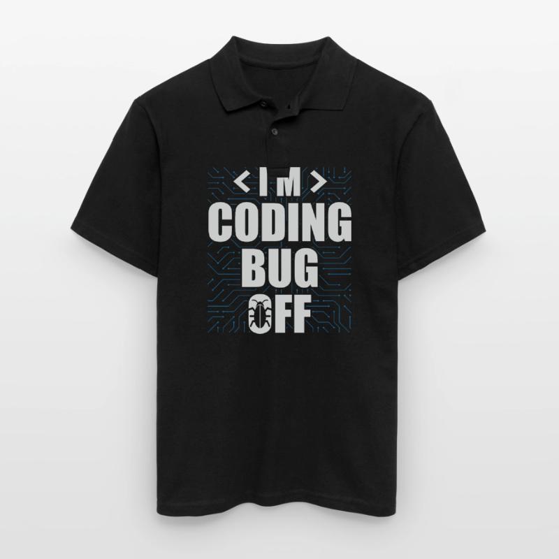 Ich bin Coding Bug Off It Specialists Software Männer Poloshirt