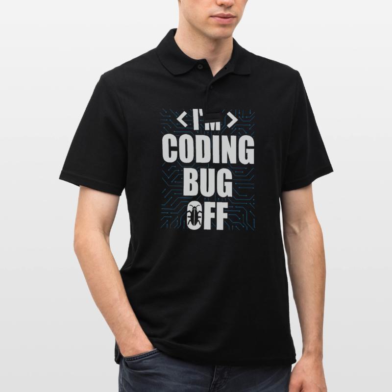 Ich bin Coding Bug Off It Specialists Software Männer Poloshirt