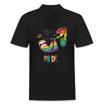 Fierté LGBTQ Mois de la fierté paresseux - Polo Homme - noir - Devant - Kai (181cm)