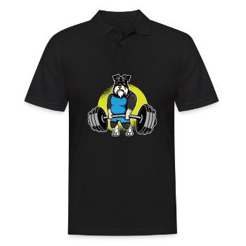 Miniature Schnauzer Weightlifting I Deadlift - Männer Poloshirt - Schwarz - Vorne - Kai (181cm)