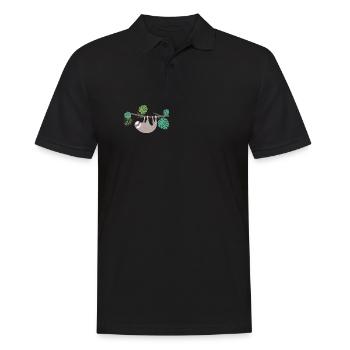 Sloth illustration - Men's Polo Shirt - black - Front - Kai (181cm)