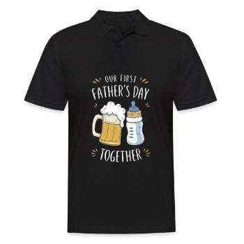 Unser erster Vatertag - Männer Poloshirt - Schwarz - Vorne - Kai (181cm)