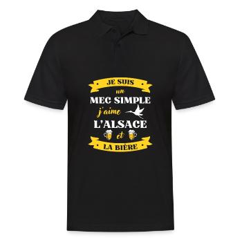 mec simple alsace biere humour alsacien homme - Polo Homme - noir - Devant - Kai (181cm)