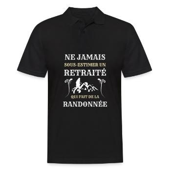 retraite sous estime randonnee homme humour rando - Polo Homme - noir - Devant - Kai (181cm)
