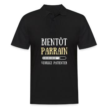 bientot parrain bébé annonce grossesse humour - Polo Homme - noir - Devant - Kai (181cm)