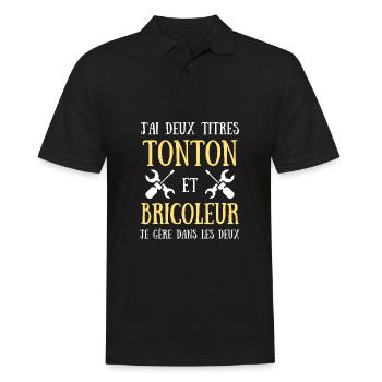 tonton bricoleur humour bricolage homme cadeau - Polo Homme - noir - Devant - Kai (181cm)