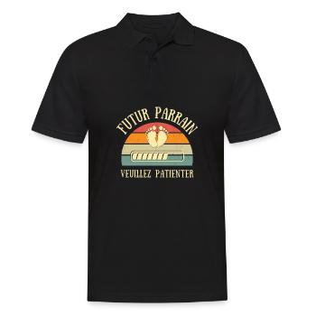 Futur parrain bébé humour annonce grossesse cadeau - Polo Homme - noir - Devant - Kai (181cm)