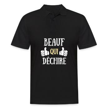 Beauf Qui Déchire Homme Humour Beau Frère Cadeau - Polo Homme - noir - Devant - Kai (181cm)