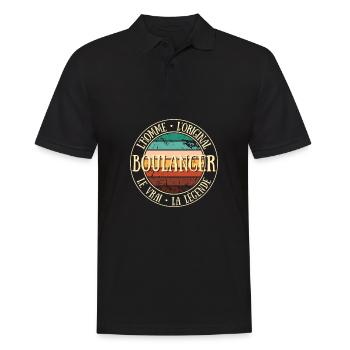 Boulanger Homme Humour Boulangerie Idée Cadeau - Polo Homme - noir - Devant - Kai (181cm)