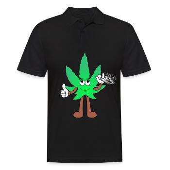 Der Bloom - Weed Cannabis Stoned Hanf Marihuana - Männer Poloshirt - Schwarz - Vorne - Kai (181cm)