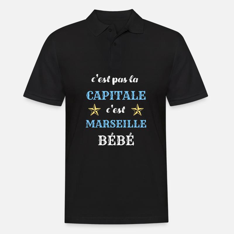 c'est pas la capitale humour - Polo Homme - noir