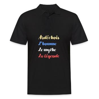 ardechois homme mythe legende humour ardeche homme - Polo Homme - noir - Devant - Kai (181cm)