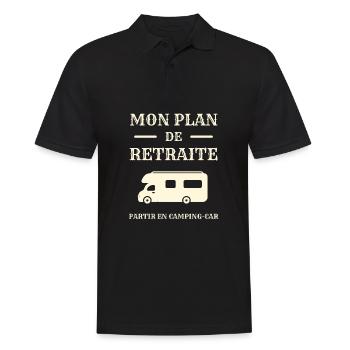 mon plan retraite camping car humour retraité papy - Polo Homme - noir - Devant - Kai (181cm)