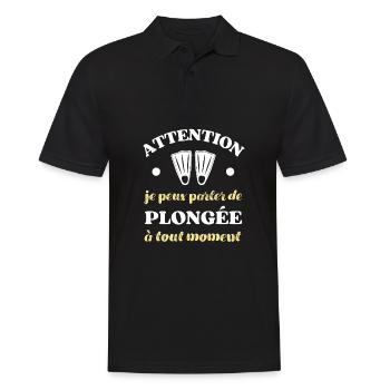 parler de plongée humour plongeur humoristique - Polo Homme - noir - Devant - Kai (181cm)