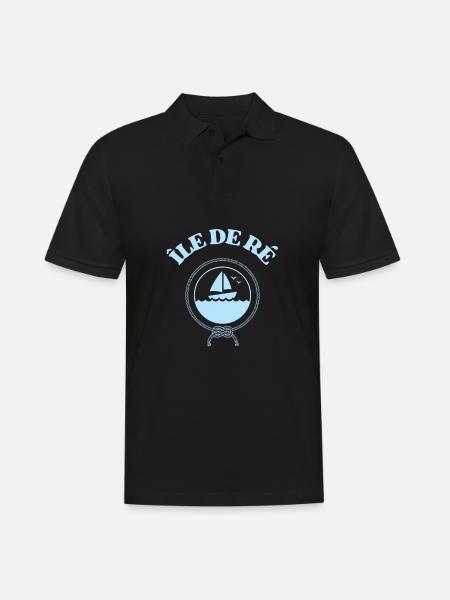 ile de ré bateau charente maritime - Polo Homme - noir