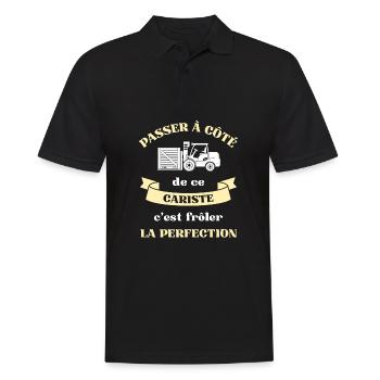 perfection cariste homme humour magasinier cadeau - Polo Homme - noir - Devant - Kai (181cm)