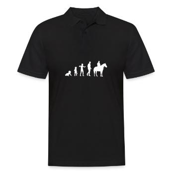 evolution bebe cheval homme humour cavalier cadeau - Polo Homme - noir - Devant - Kai (181cm)