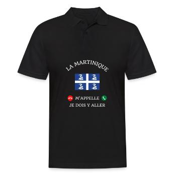 la martinique m appelle humour martiniquais homme - Polo Homme - noir - Devant - Kai (181cm)