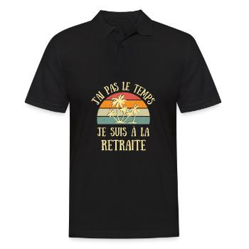 j'ai pas le temps retraite homme humour cadeau - Polo Homme - noir - Devant - Kai (181cm)