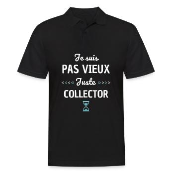 Je suis pas vieux juste collector ! cadeau vintage - Polo Homme - noir - Devant - Kai (181cm)