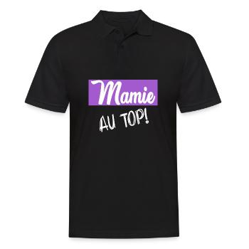 OMA. MUTTERTAG. ALLES GUTE ZUM GEBURTSTAG OMA. ICH LIEBE DICH - Männer Poloshirt - Schwarz - Vorne - Kai (181cm)