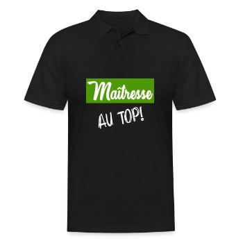 GELIEBTE. VIELEN DANK. DANKE, HERRIN - Männer Poloshirt - Schwarz - Vorne - Kai (181cm)