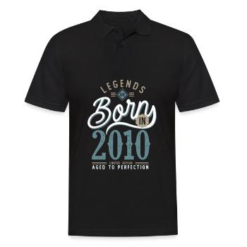 legends are born in 2010, Jubiläum 11 Jahre - Männer Poloshirt - Schwarz - Vorne - Kai (181cm)