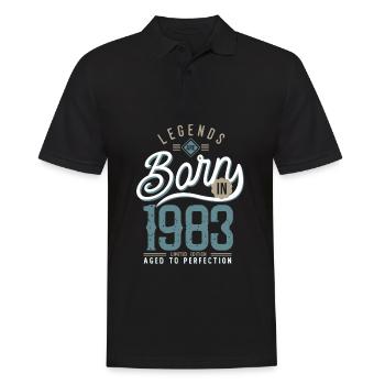 Legenden werden 1983 geboren Jubiläum 40 Jahre - Männer Poloshirt - Schwarz - Vorne - Kai (181cm)