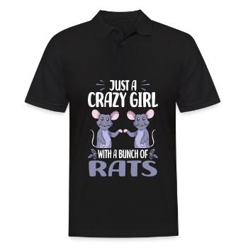 Rat sayings | Domestic Rat Rodents Gift Ideas - Men's Polo Shirt - black - Front - Kai (181cm)