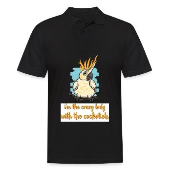 Cockatiel amant | Cadeau d’oiseau de compagnie - Polo Homme - noir - Devant - Kai (181cm)