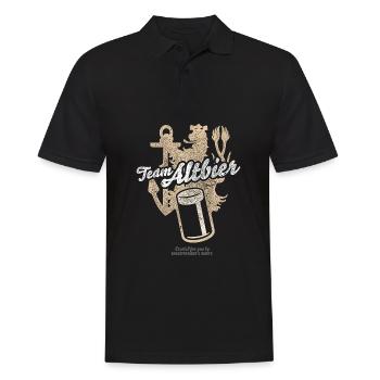 Düsseldorf T-Shirt Team Altbier - Männer Poloshirt - Schwarz - Vorne - Kai (181cm)