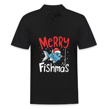 Joyeux Fishmas Pêche Noël Pêcheur Noël - Polo Homme - noir - Devant - Kai (181cm)