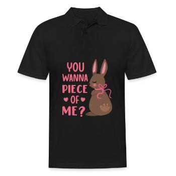 Vous voulez me morceau de lapin en chocolat du jour de Pâques - Polo Homme - noir - Devant - Kai (181cm)