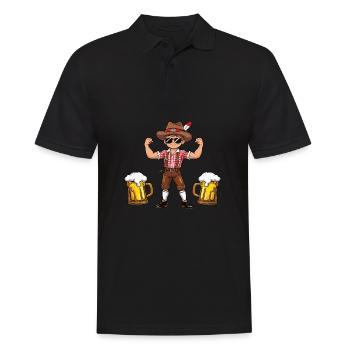 Garçon à Lederhosen Bière JGA Majorque Bavière Alcool - Polo Homme - noir - Devant - Kai (181cm)