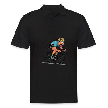 Rennradfahrer Rennrad Fahrrad Bike Radreisender - Männer Poloshirt - Schwarz - Vorne - Kai (181cm)